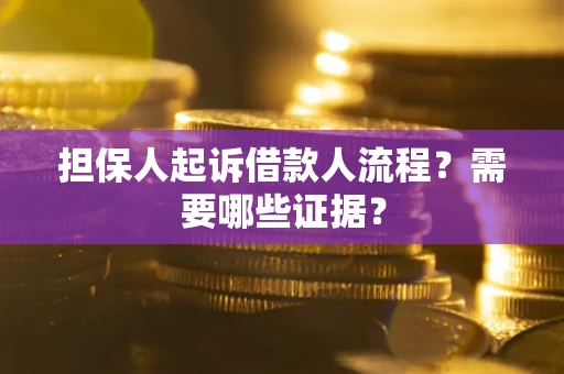 武汉担保人起诉借款人流程?需要哪些证据? 武汉担保人起诉借款人流程?需要哪些证据?