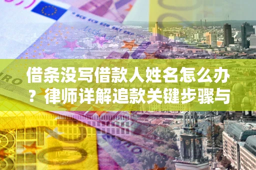 武汉借条没写借款人姓名怎么办？律师详解追款关键步骤与证据链构建