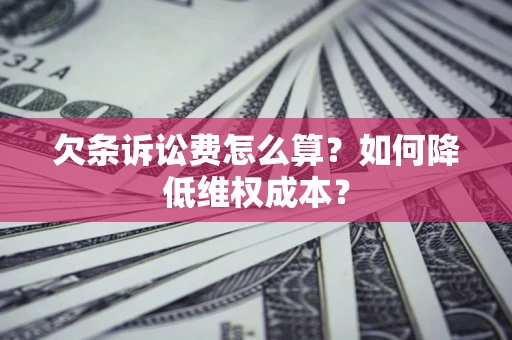 武汉欠条诉讼费怎么算？如何降低维权成本？