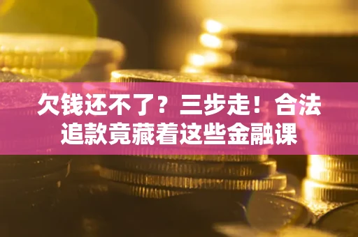 武汉欠钱还不了？三步走！合法追款竟藏着这些金融课